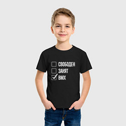 Футболка хлопковая детская Свободен занят bmx, цвет: черный — фото 2