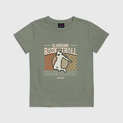 Футболка хлопковая детская Занёс слэмданк, цвет: авокадо