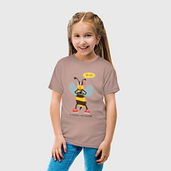 Футболка хлопковая детская Пчёлка-фотограф серия: весёлые пчёлки, цвет: пыльно-розовый — фото 2
