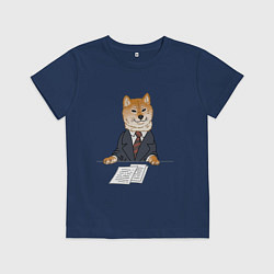 Детская футболка Деловой сиба ину, мем