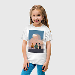 Футболка хлопковая детская Клинок рассекающий демонов Тандзиро Камадо Дзэнъиц, цвет: белый — фото 2