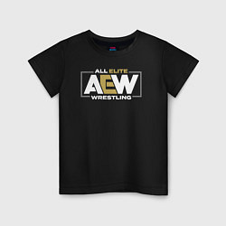 Футболка хлопковая детская All Elite Wrestling AEW, цвет: черный