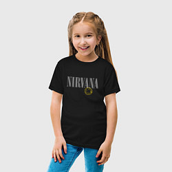 Футболка хлопковая детская Nirvana logo smile, цвет: черный — фото 2