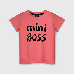 Футболка хлопковая детская Mini boss, цвет: коралловый