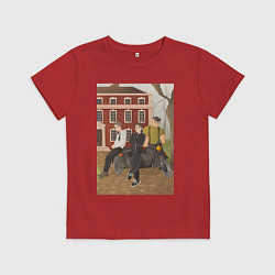 Футболка хлопковая детская Красные кирпичи, цвет: красный