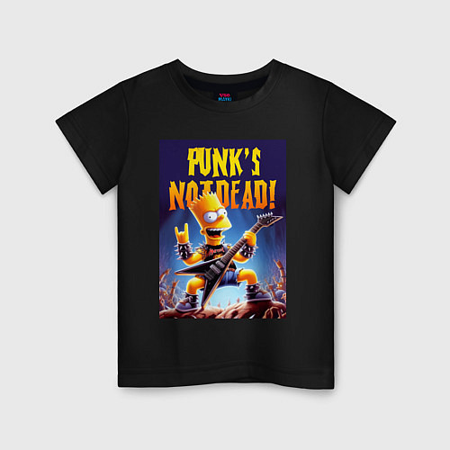 Детская футболка Bart Simpson - punks not dead / Черный – фото 1