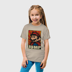 Футболка хлопковая детская Jump Mario, цвет: миндальный — фото 2