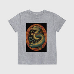 Футболка хлопковая детская Дракон Муай Тай, цвет: меланж