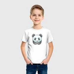 Футболка хлопковая детская Маленькая забавная панда, цвет: белый — фото 2