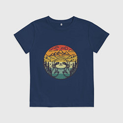 Детская футболка Ленивец турист путешествует с рюкзаком