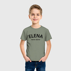 Футболка хлопковая детская Elena never alone - motto, цвет: авокадо — фото 2