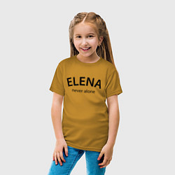 Футболка хлопковая детская Elena never alone - motto, цвет: горчичный — фото 2