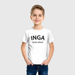 Футболка хлопковая детская Inga never alone - motto, цвет: белый — фото 2