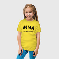 Футболка хлопковая детская Inna never alone - motto, цвет: желтый — фото 2