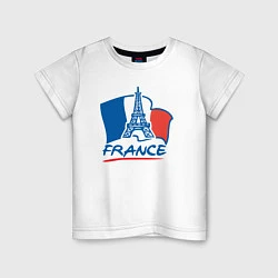 Футболка хлопковая детская France, цвет: белый