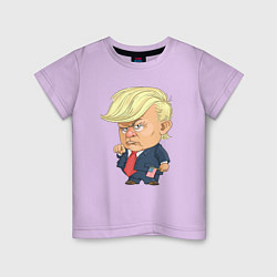 Футболка хлопковая детская Мистер Трамп, цвет: лаванда