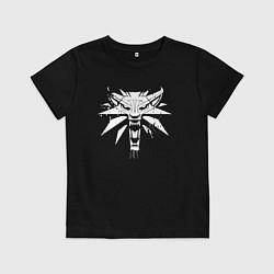 Футболка хлопковая детская Голова волка в стили граффити, цвет: черный
