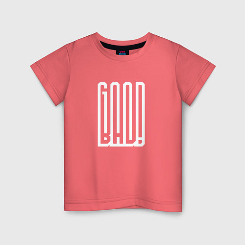 Детская футболка Хороший плохой иллюзия / Коралловый – фото 1
