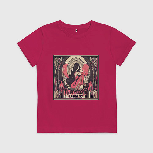 Детская футболка Индийская девушка - абстракция / Маджента – фото 1