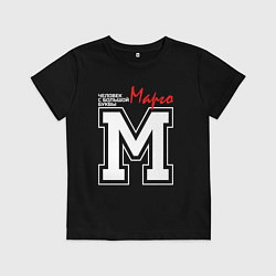 Футболка хлопковая детская Марго человек с большой буквы, цвет: черный