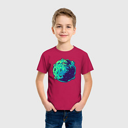 Футболка хлопковая детская Blue moon, цвет: маджента — фото 2