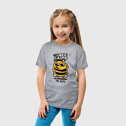 Футболка хлопковая детская Why bee cause im cool, цвет: меланж — фото 2