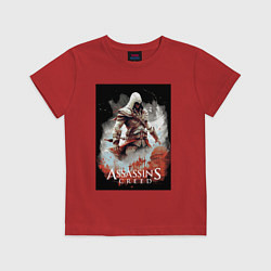 Футболка хлопковая детская Assassins creed poster, цвет: красный