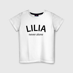 Футболка хлопковая детская Lilia never alone - motto, цвет: белый