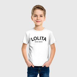 Футболка хлопковая детская Lolita never alone - motto, цвет: белый — фото 2