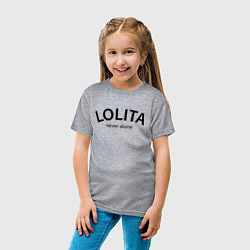 Футболка хлопковая детская Lolita never alone - motto, цвет: меланж — фото 2