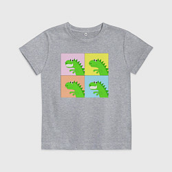 Футболка хлопковая детская Дракончики в стиле поп-арт комикса, цвет: меланж