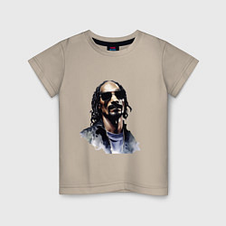Футболка хлопковая детская Snoop dog, цвет: миндальный