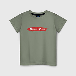 Футболка хлопковая детская Depeche Mode - Spirit album logo, цвет: авокадо