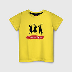 Футболка хлопковая детская Depeche Mode - Spirit band logos, цвет: желтый