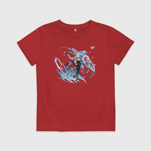 Детская футболка Шэнь Хэ из Геншин Импакт / Красный – фото 1