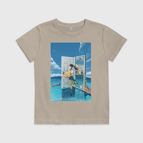 Детская футболка Судзумэ стульчик дайдзин / Миндальный – фото 1