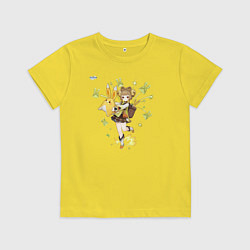 Футболка хлопковая детская Яо Яо из Геншин Импакт, цвет: желтый