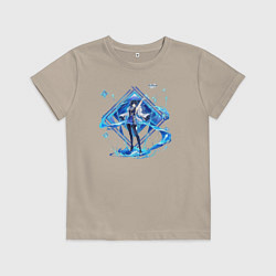 Футболка хлопковая детская Е Лань из Геншин Импакт, цвет: миндальный