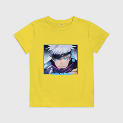 Детская футболка Сатору Годзё портрет Jujutsu Kaisen