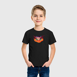 Футболка хлопковая детская Мудрая волшебная сова, цвет: черный — фото 2