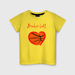 Футболка хлопковая детская Basket love, цвет: желтый