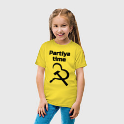 Футболка хлопковая детская Partiya time, цвет: желтый — фото 2