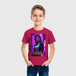 Футболка хлопковая детская League of Legends Kaisa Kda, цвет: маджента — фото 2