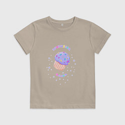 Футболка хлопковая детская Принцесса Алиса, цвет: миндальный