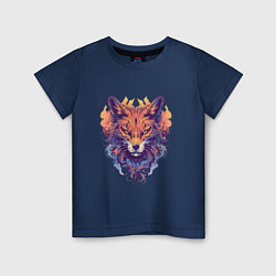 Футболка хлопковая детская Foxs Fiery Head, цвет: тёмно-синий