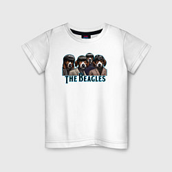 Футболка хлопковая детская Beatles beagles, цвет: белый