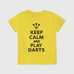 Футболка хлопковая детская Расслабься и играй в дартс, цвет: желтый