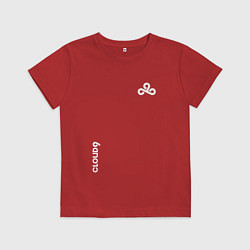 Футболка хлопковая детская Cloud9 - white logo, цвет: красный