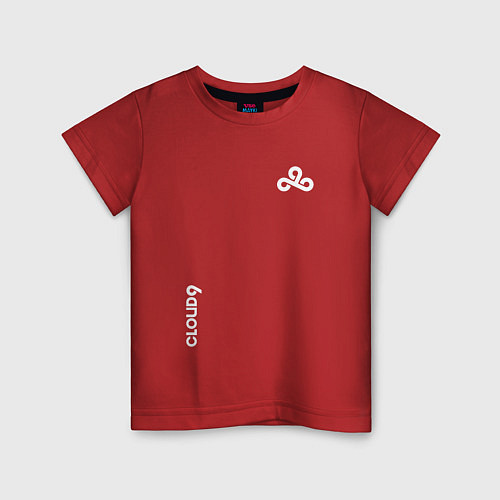 Детская футболка Cloud9 - white logo / Красный – фото 1