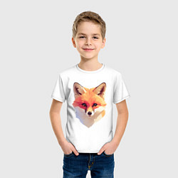 Футболка хлопковая детская Foxs head, цвет: белый — фото 2